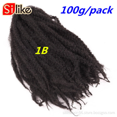 18inch Afro Kinky Curly Marley Braids Synthetic Crochet Braid Yaki Ombre Braiding Hair Extensions Bulk Black Brown Burgundy